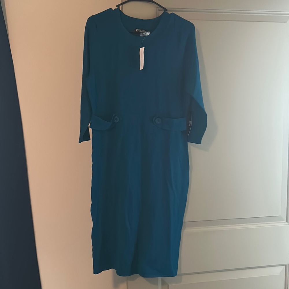 New York & Company Sweater Dress (blue/teal color)
